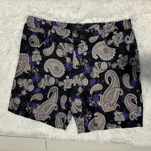 Forever 21 | Set Men Paisley Jacquard | Shorts Size 36 and Jackets Size L | - Picture 6 of 7